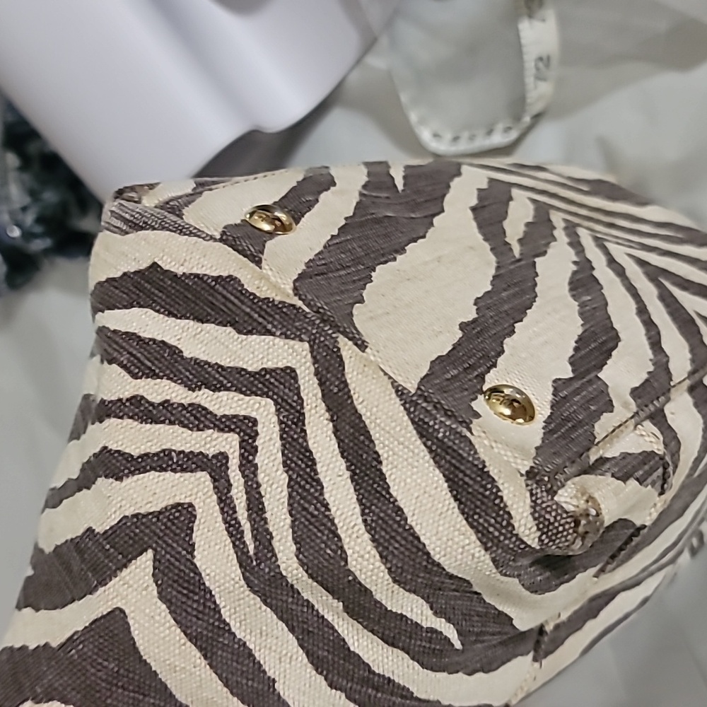 Michael Kors Zebra Pattern Shoulder Bag - Brown and Cream - Picture 8 of 14